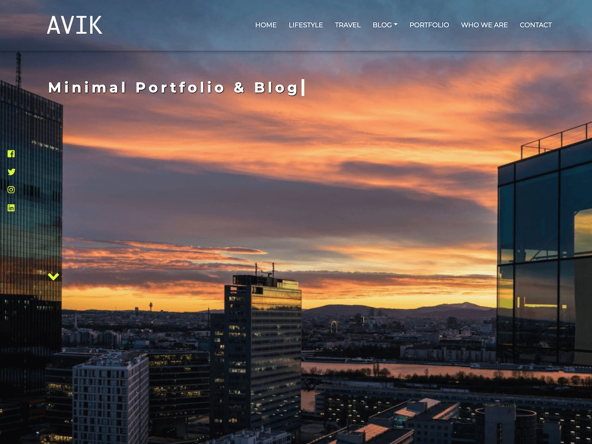 Screenshot of the Avik WordPress theme
