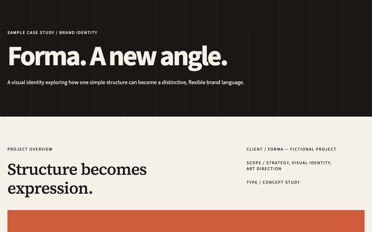 Page — Project case study starter layout in Trama 1.1.0