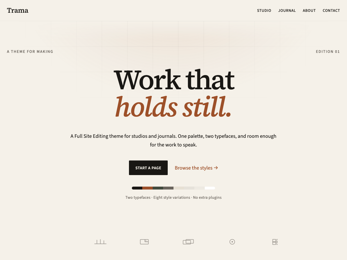 Screenshot of the Trama WordPress theme