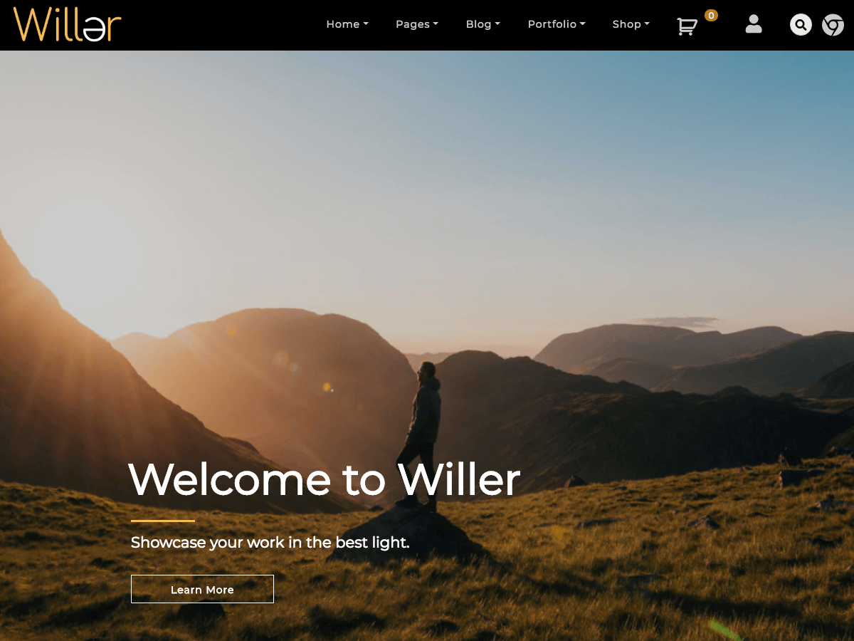 Screenshot of the Willer WordPress theme